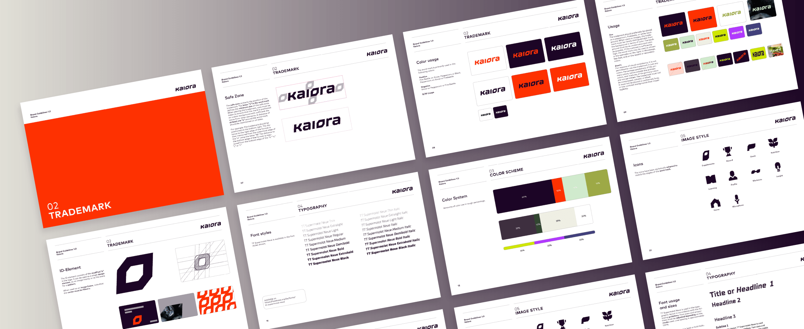Übersicht über verschiedene Seiten aus dem Styleguide