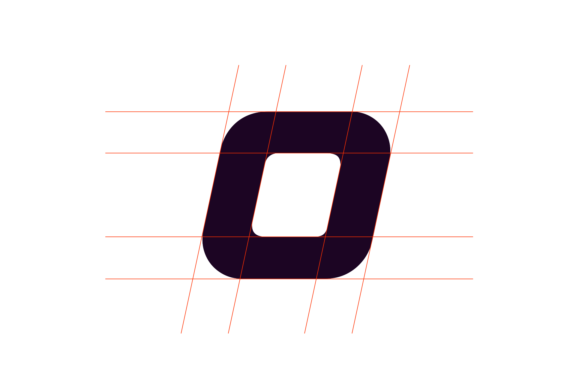 4,5-sekündige Animation, welche die Entwicklung des "o" in der Schrift hin zum geometrischen ID-Element zeigt. Die Rundungen werden angeschnitten bzw zugespitzt und das entstandene Element anschließend zum optischen Ausgleich leicht gesperrt.