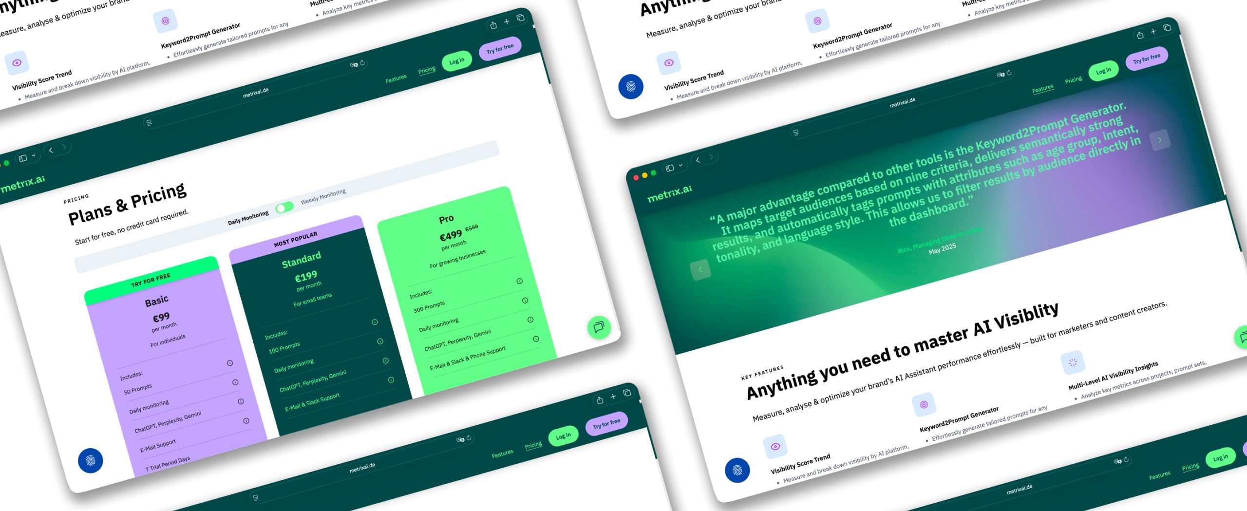 Metrix.ai_Websiten_Ausschnitte